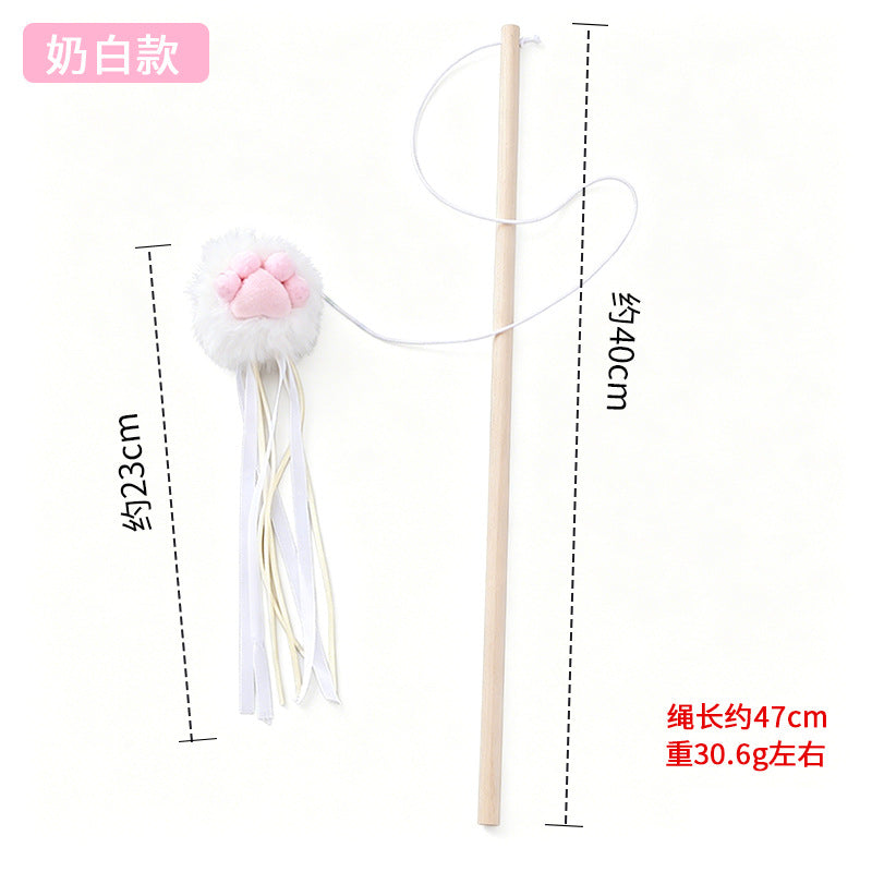 Moo - Raised Paw-Pad Lure Wand Cat Toy