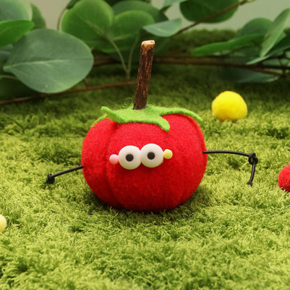 Moo cat toy designed as a lemon character with a happy facial expression