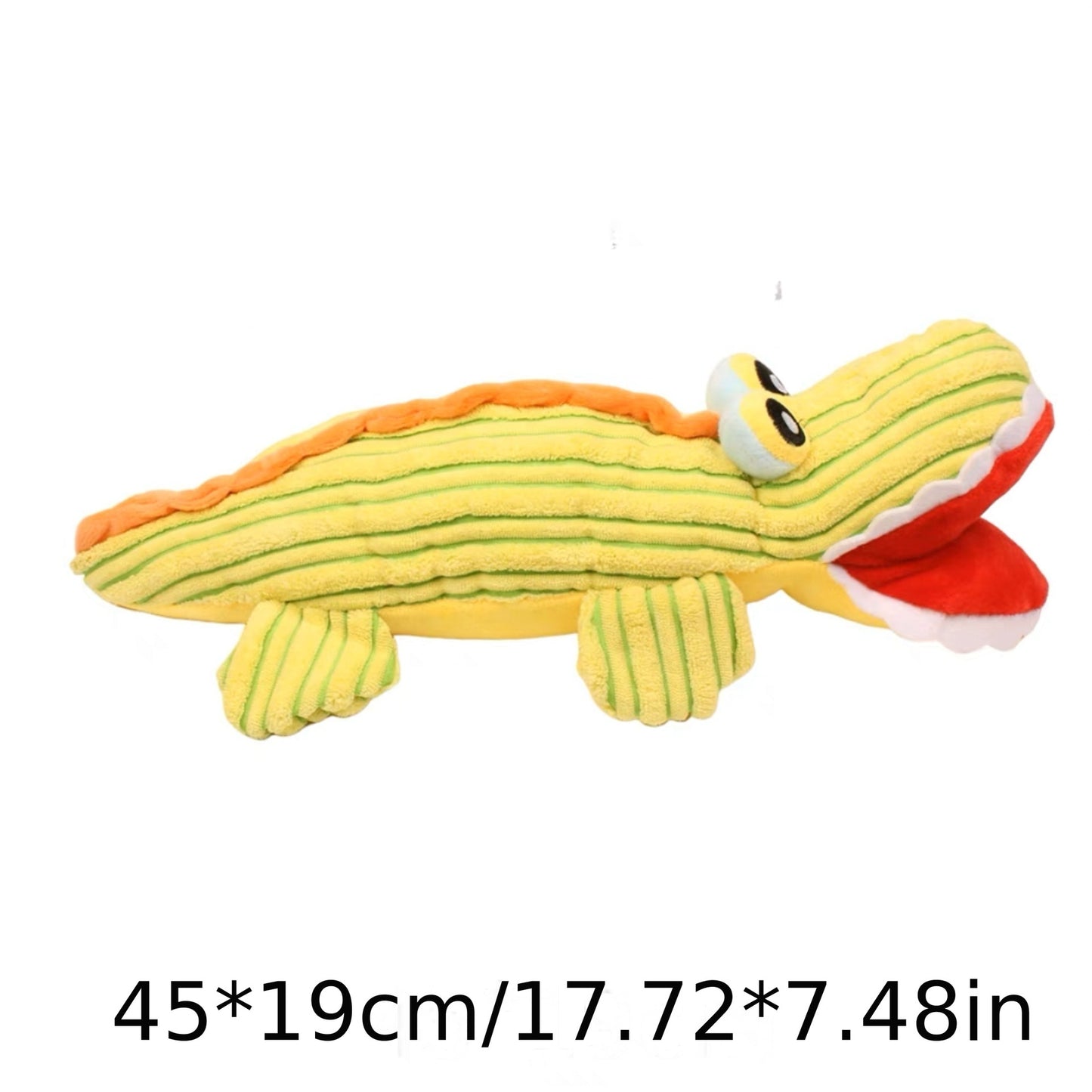 Petkin - Plush Large Yellow Crocodile Pet Toy