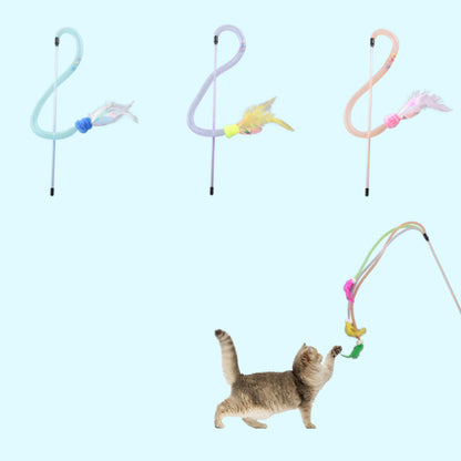 Moo - Looped Tube Feather Wand Cat Toy