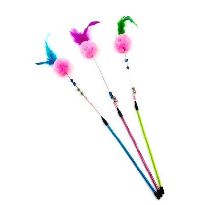 Moo - Pom-Pom Feather Cat Teaser Stick