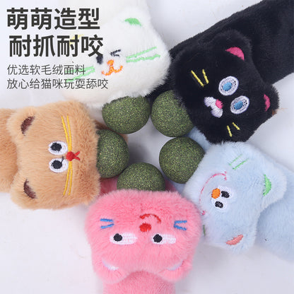 新款猫咪玩具猫薄荷球毛绒玩偶木天蓼自嗨磨牙洁齿宠物玩具用品