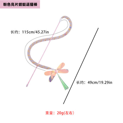Moo - Glitter Dragonfly Wand Cat Toy