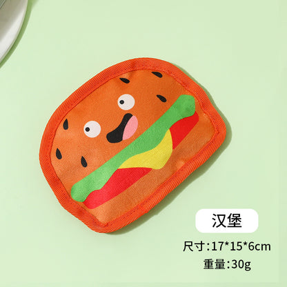 狗狗玩具磨牙耐咬响纸发声汉堡披萨陪伴解闷中小型犬宠物用品