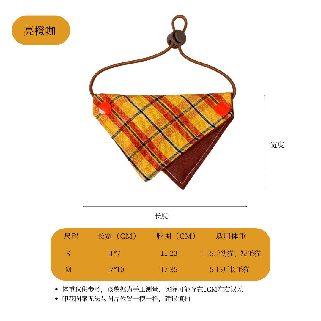 Mokka - Plaid Layered Bandana Pet Neckwear