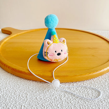 宠物生日套装可爱猫咪周岁装饰狗狗庆生日帽装扮三角巾项圈格子