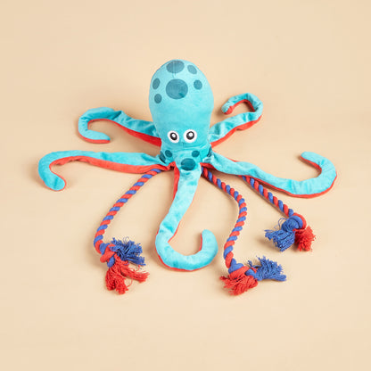 Close-up of Petkin Octopus Dog Toy showing textured tentacles and round body