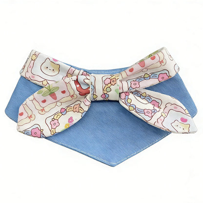 Mokka - Bow and Ribbed Bib Pet Neckwear