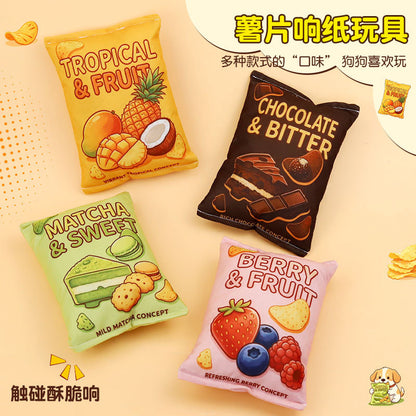 宠物响纸发声薯片玩具狗狗猫咪啃咬磨牙解闷宠物用品现货批发##