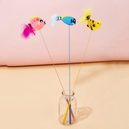 Moo - Fish-and-Feather Cat Wand Toy