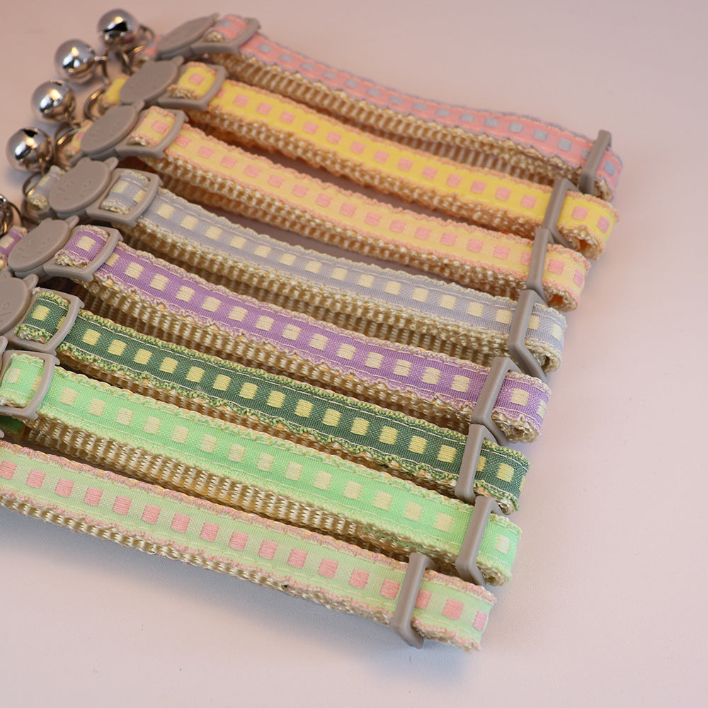 Mokka - Square Pattern Cat-Face Buckle Breakaway Cat Collar