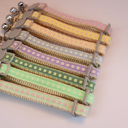 Mokka - Square Pattern Cat-Face Buckle Breakaway Cat Collar