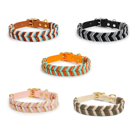 Loofie - Colorful  Waterproof Woven Dog Collar