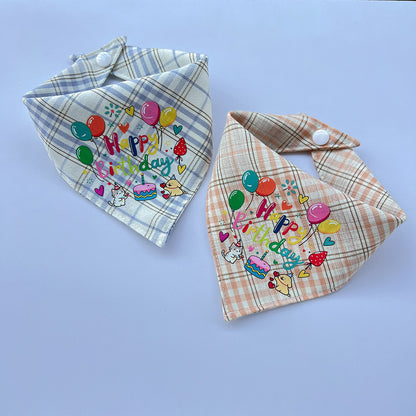 Mokka - Birthday Plaid Bandana Pet Neckwear