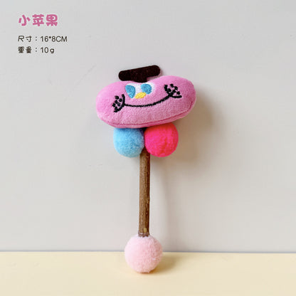 宠物猫玩具小清新卡通三色猫耐抓猫咪磨牙棒木天蓼互动训练逗猫棒