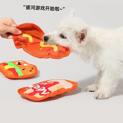 狗狗玩具磨牙耐咬响纸发声汉堡披萨陪伴解闷中小型犬宠物用品