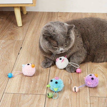 Moo - Fluffy Bell Mouse Cat Toy