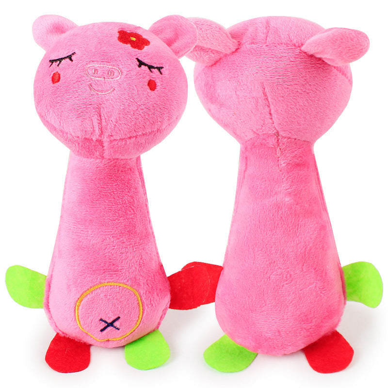 Petkin squeaky plush dog toy in packaging with clear plastic window and branding