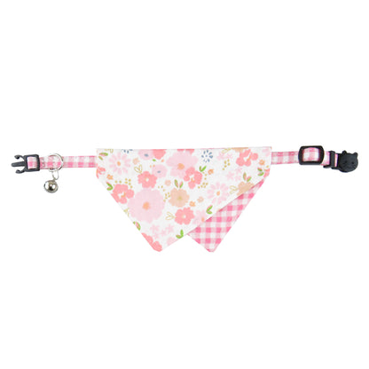 Mokka floral bow tie cat collar featuring colorful floral design
