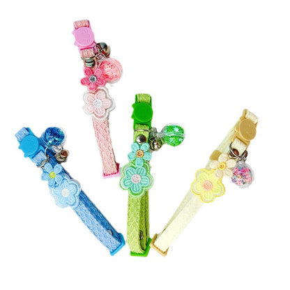 宠物炫彩花朵亮片手工水晶球项圈马卡龙多色花朵项圈跨境批发供应