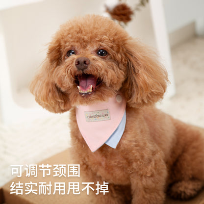 宠物狗狗口水巾ins马卡龙宠物帆布三角巾比熊围兜布偶猫猫咪围脖