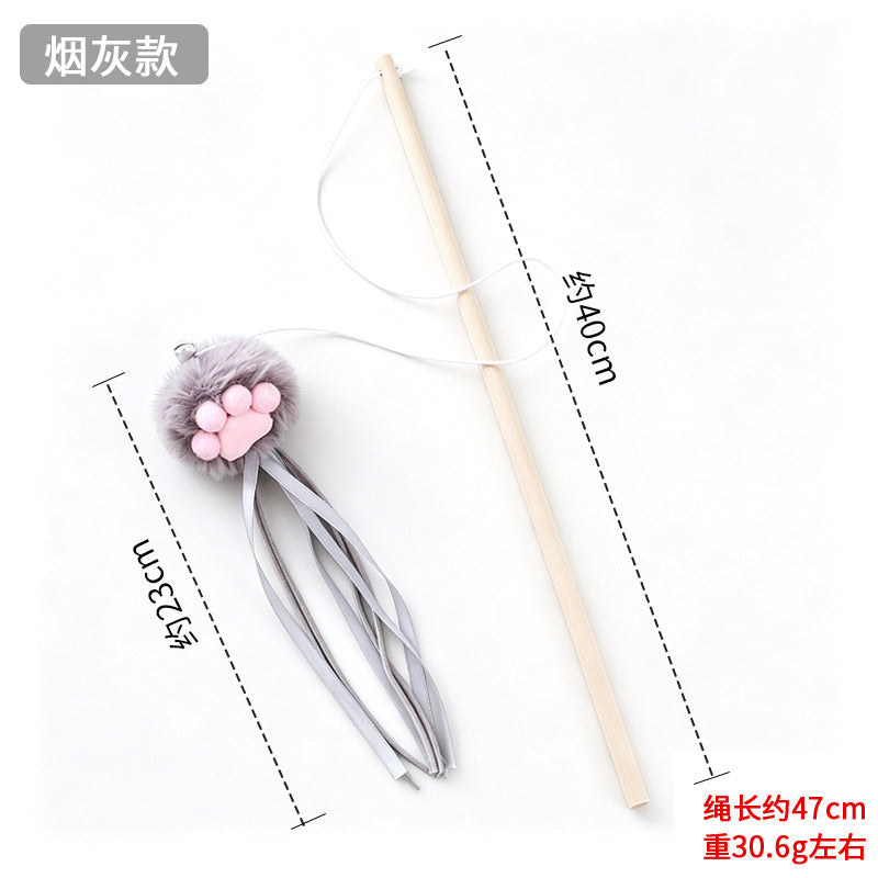 Moo - Raised Paw-Pad Lure Wand Cat Toy