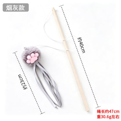 Moo - Raised Paw-Pad Lure Wand Cat Toy