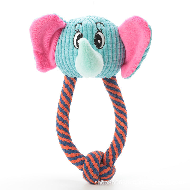 Petkin - Plush Character Head Rope Loop dog toy