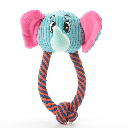Petkin - Plush Character Head Rope Loop dog toy