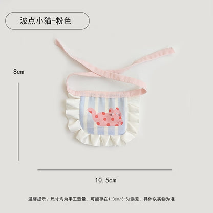 宠物围兜夏季口水巾猫狗薄款蕾丝围脖手工布艺项圈可爱拍照花边