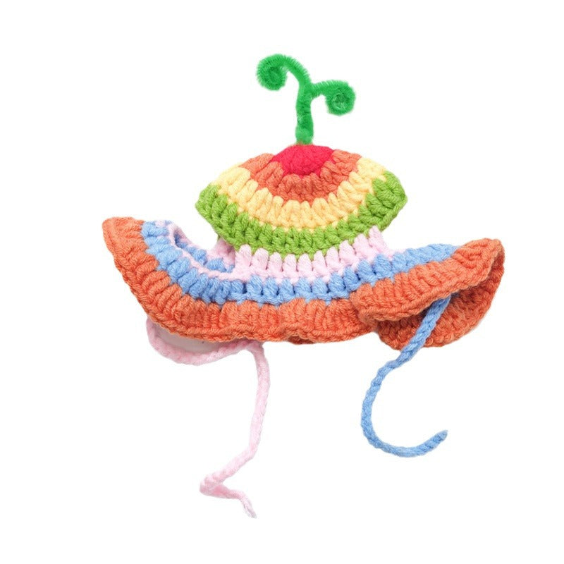 Rainbow Pet Knit Hat