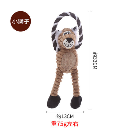 宠物用品毛绒拉环长腿大象猴子狮子耐啃咬大型犬磨牙狗狗玩具