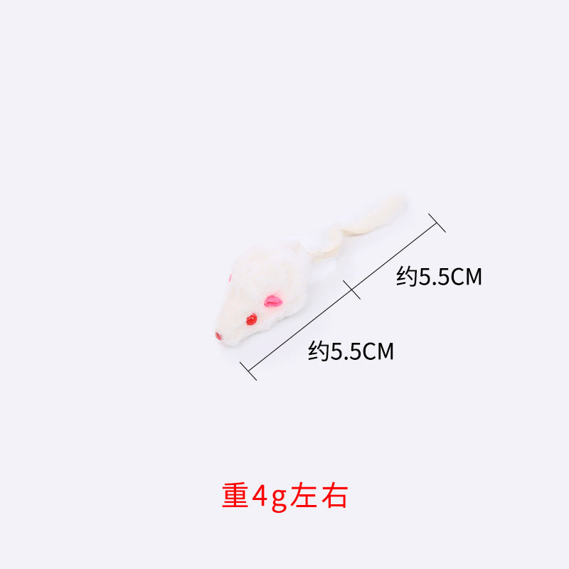 Moo - Mouse Shape with Ribbon Tail Cat Toy