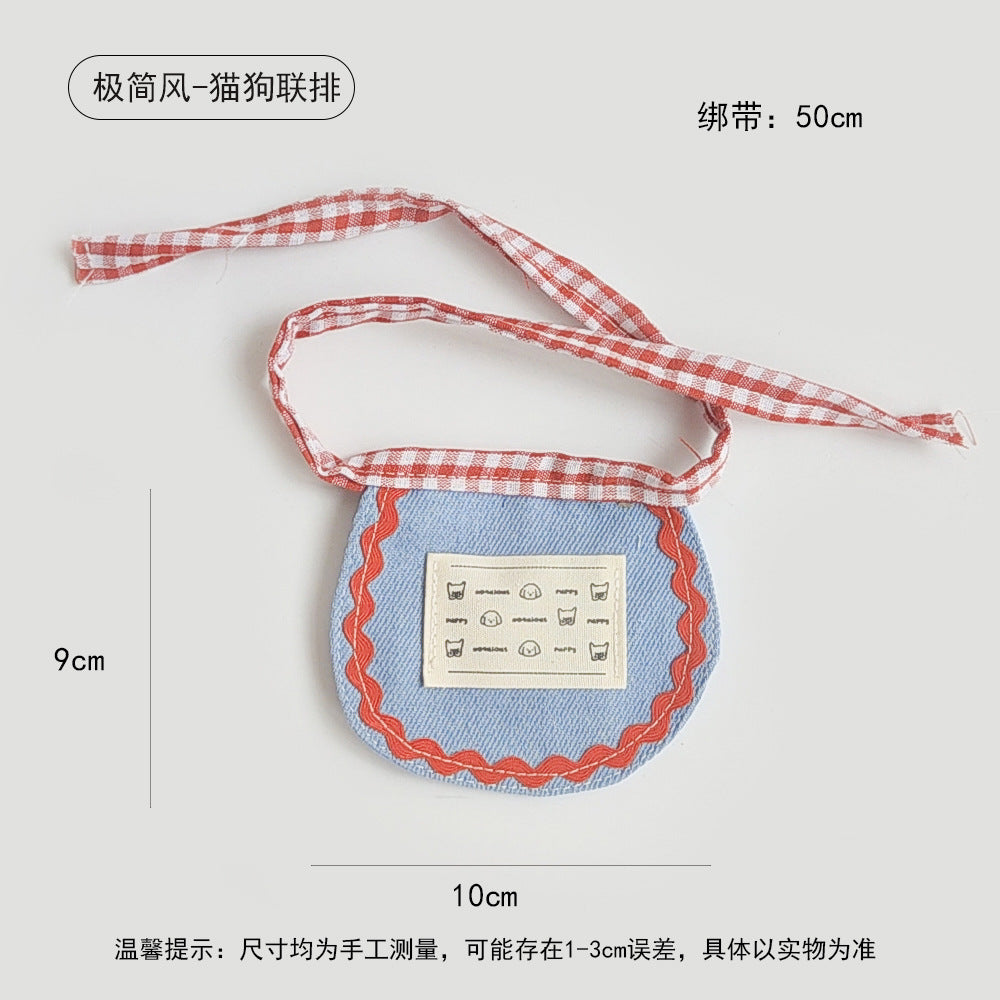 宠物布艺口水巾手工狗狗印花猫咪围脖围领可爱比熊博美配饰围嘴
