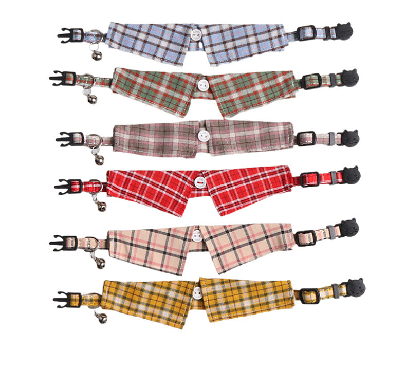 Mokka - Plaid Cat Collar with Bell