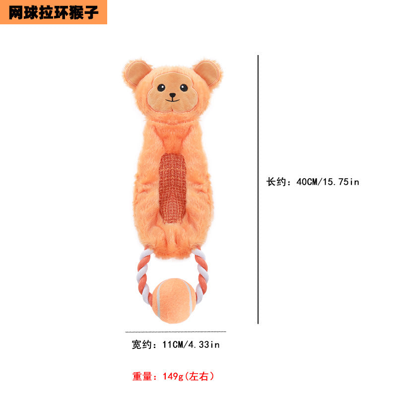 宠物用品工厂跨境专供狗玩具网球拉环可爱动物造型互动狗狗玩具