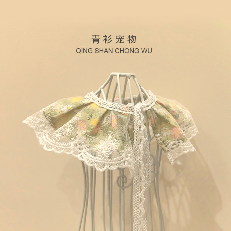 【青衫宠物】原创蕾丝口水巾宠物猫咪狗狗布偶娃娃衣服夏天围脖