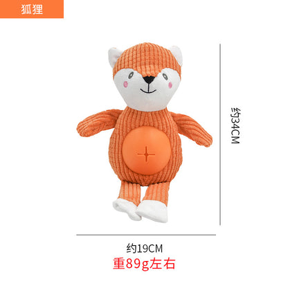 亚马逊爆款动物造型创意大肚子毛绒狗玩具耐啃咬发声宠物狗玩具