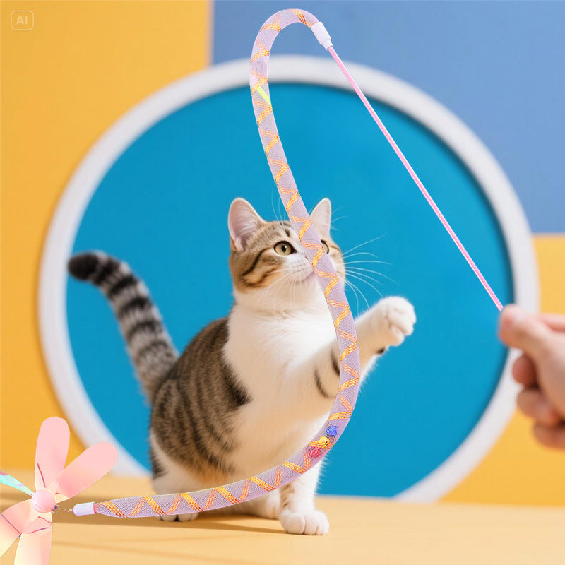 Moo - Glitter Dragonfly Wand Cat Toy