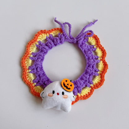 Mokka - Ghost with Jack-o'-Lantern Accent Cat Neckwear