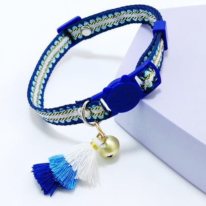 Mokka - Adjustable Cat Collar with Tassel Charm – Lightweight, Colourful & Safe for Everyday Wear