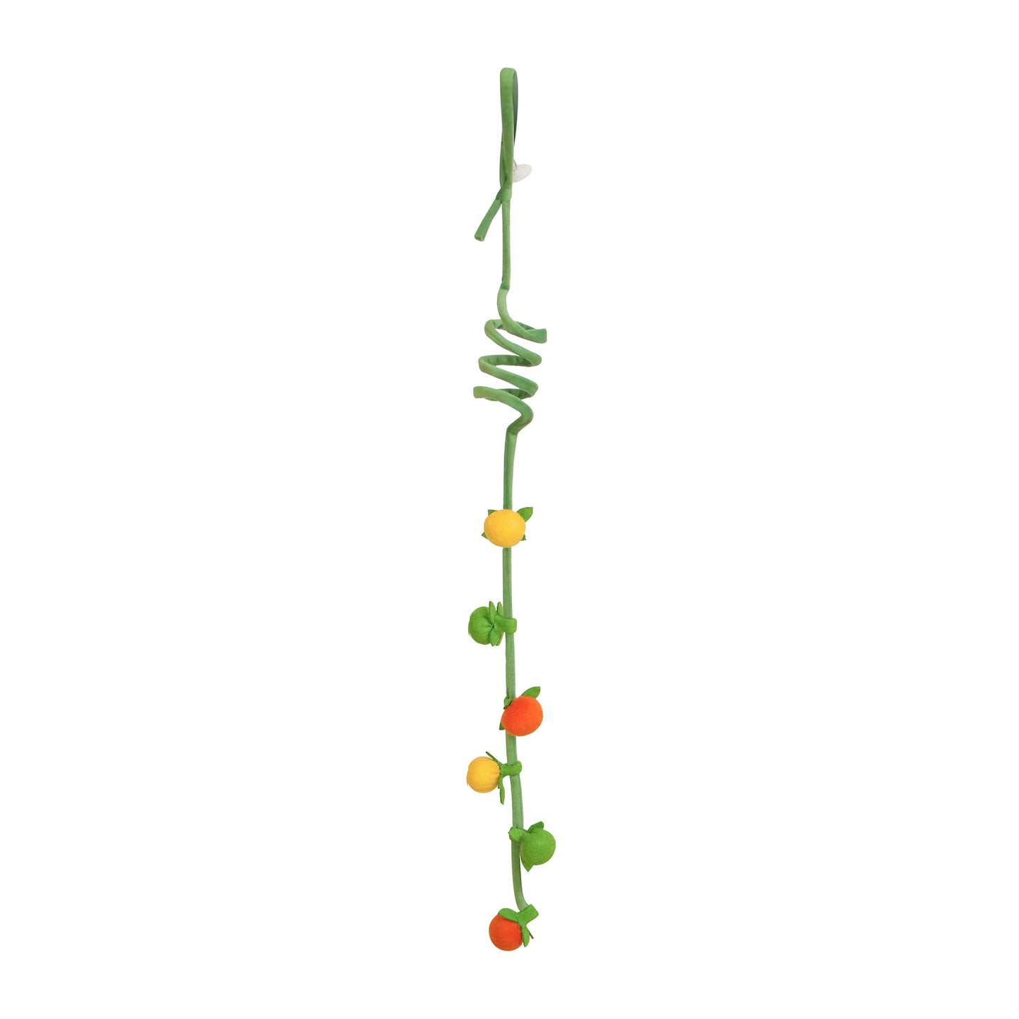 Close-up of Moo hanging fruit vine cat toy showing detailed fruit shapes and vine texture