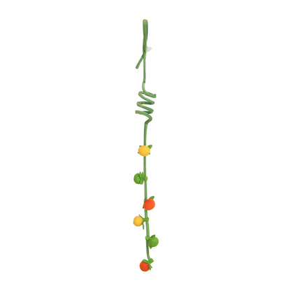 Close-up of Moo hanging fruit vine cat toy showing detailed fruit shapes and vine texture