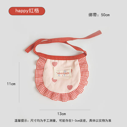宠物布艺口水巾手工狗狗印花猫咪围脖围领可爱比熊博美配饰围嘴