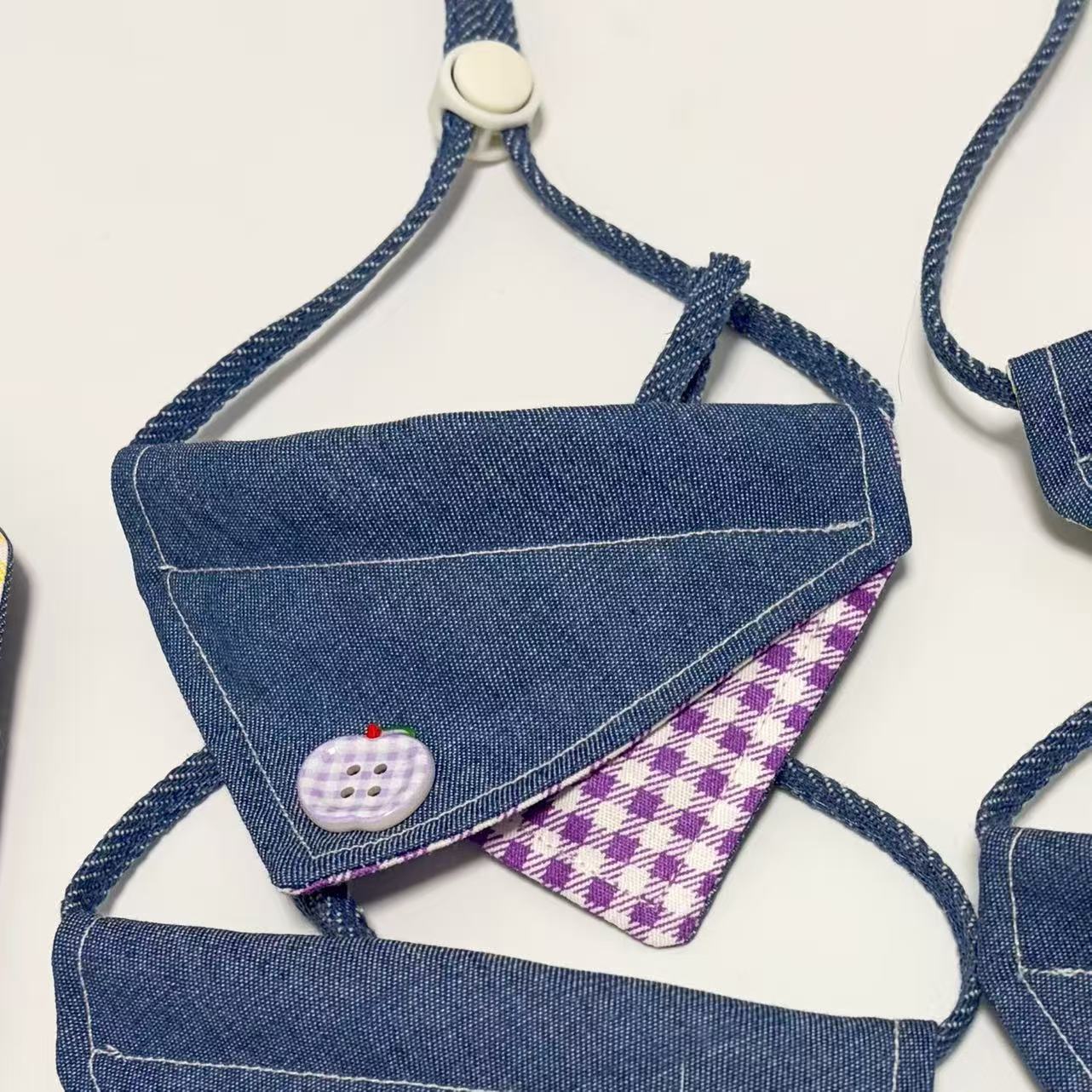 Mokka - Layered Gingham Bandana Pet Neckwear