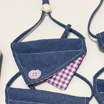 Mokka - Layered Gingham Bandana Pet Neckwear