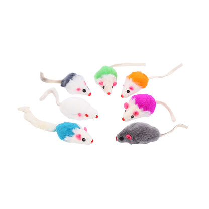 Moo - Mouse Shape with Ribbon Tail Cat Toy