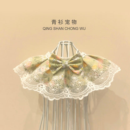 【青衫宠物】原创蕾丝口水巾宠物猫咪狗狗布偶娃娃衣服夏天围脖