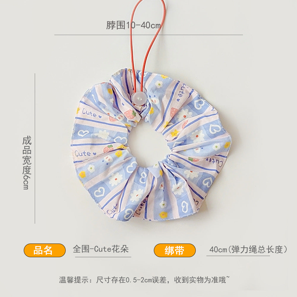 新款宠物口水巾布艺花边针织装饰品猫狗项圈狗狗小猫围脖宠物围巾