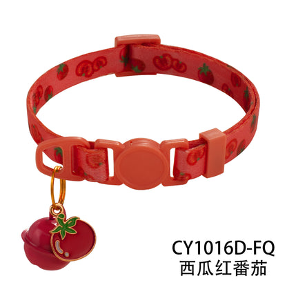 1.0蔬菜热转印花宠物项圈安全扣项圈猫项圈大量现货工厂跨境